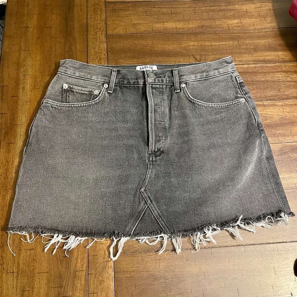 High Waisted Mini Jean Skirt